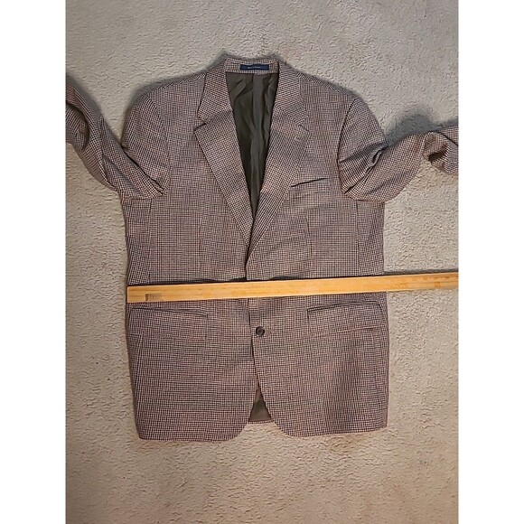 Vtg Chaps Ralph Lauren Blazer Mens 44R Houndstooth Silk Wool Sportscoat Canada - Picture 14 of 16